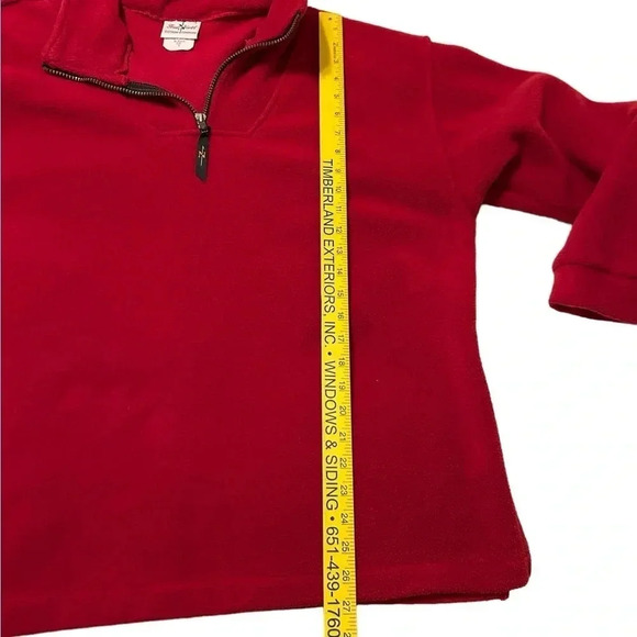Vintage True North Men's Bright Red 1/4 Zip Fleece Jacket Medium Canada EUC - Picture 14 of 14